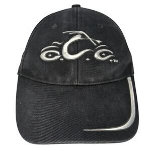Orange County Choppers Fitted Baseball Cap Black One Size Embroidered 6 Panel